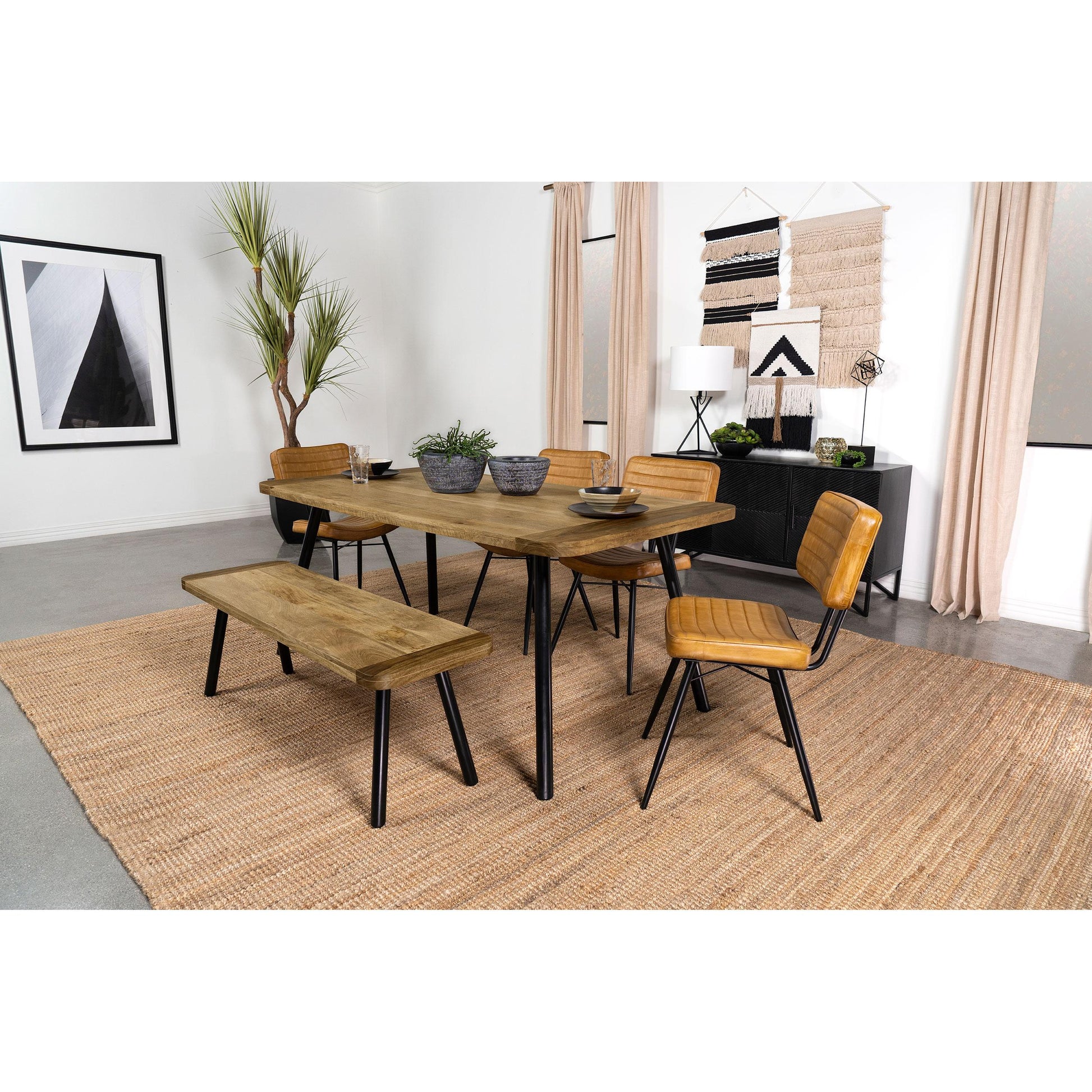 Coaster Furniture Maverick 123041 70-inch Solid Wood Dining Table - Natural Mango IMAGE 6