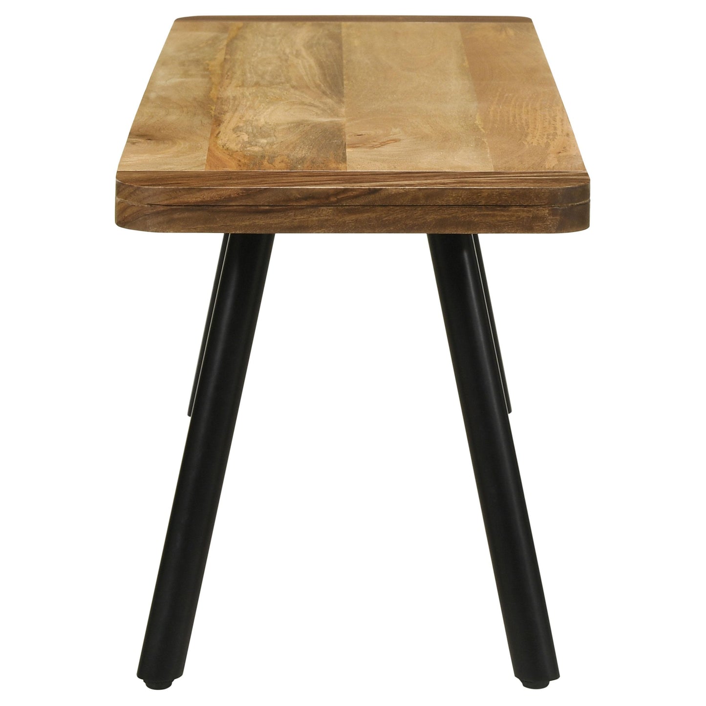 Coaster Furniture Maverick 123043 Wood Dining Bench - Natural Mango and Black IMAGE 4