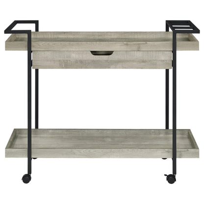 Coaster Furniture Ventura 181005 1-Drawer Engineered Wood Bar Cart - Grey Driftwood IMAGE 4