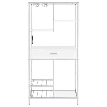 Coaster Furniture Figueroa 182034 5-shelf LED Wine Storage Bar Cabinet - White High Gloss IMAGE 5