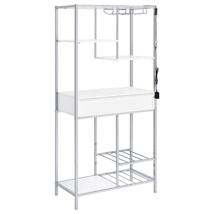 Coaster Furniture Figueroa 182034 5-shelf LED Wine Storage Bar Cabinet - White High Gloss IMAGE 7