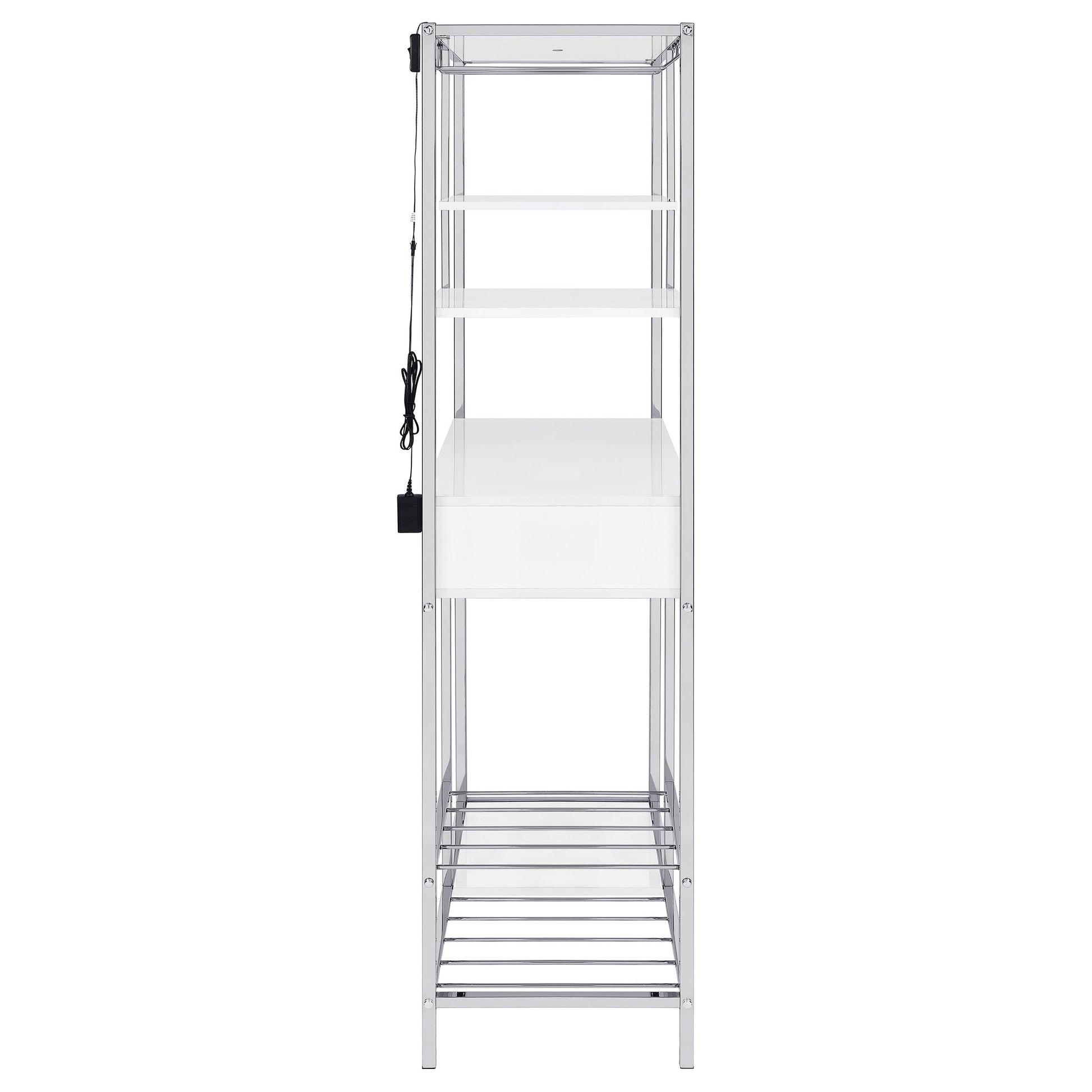 Coaster Furniture Figueroa 182034 5-shelf LED Wine Storage Bar Cabinet - White High Gloss IMAGE 9