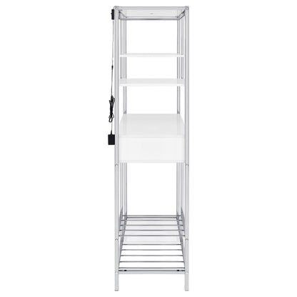 Coaster Furniture Figueroa 182034 5-shelf LED Wine Storage Bar Cabinet - White High Gloss IMAGE 9