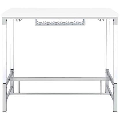 Coaster Furniture Norcrest 182101 47-inch Acrylic Leg Bar Table - White High Gloss IMAGE 7