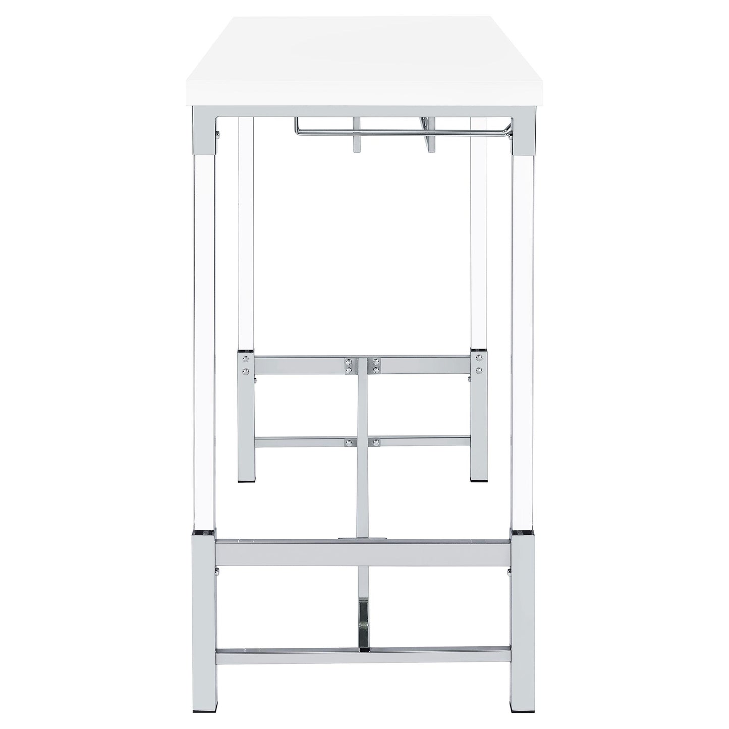Coaster Furniture Norcrest 182101 47-inch Acrylic Leg Bar Table - White High Gloss IMAGE 9