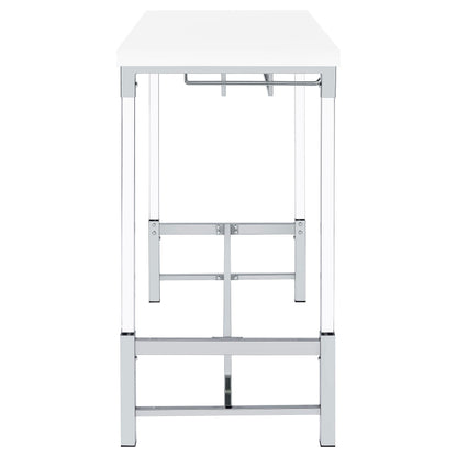 Coaster Furniture Norcrest 182101 47-inch Acrylic Leg Bar Table - White High Gloss IMAGE 9