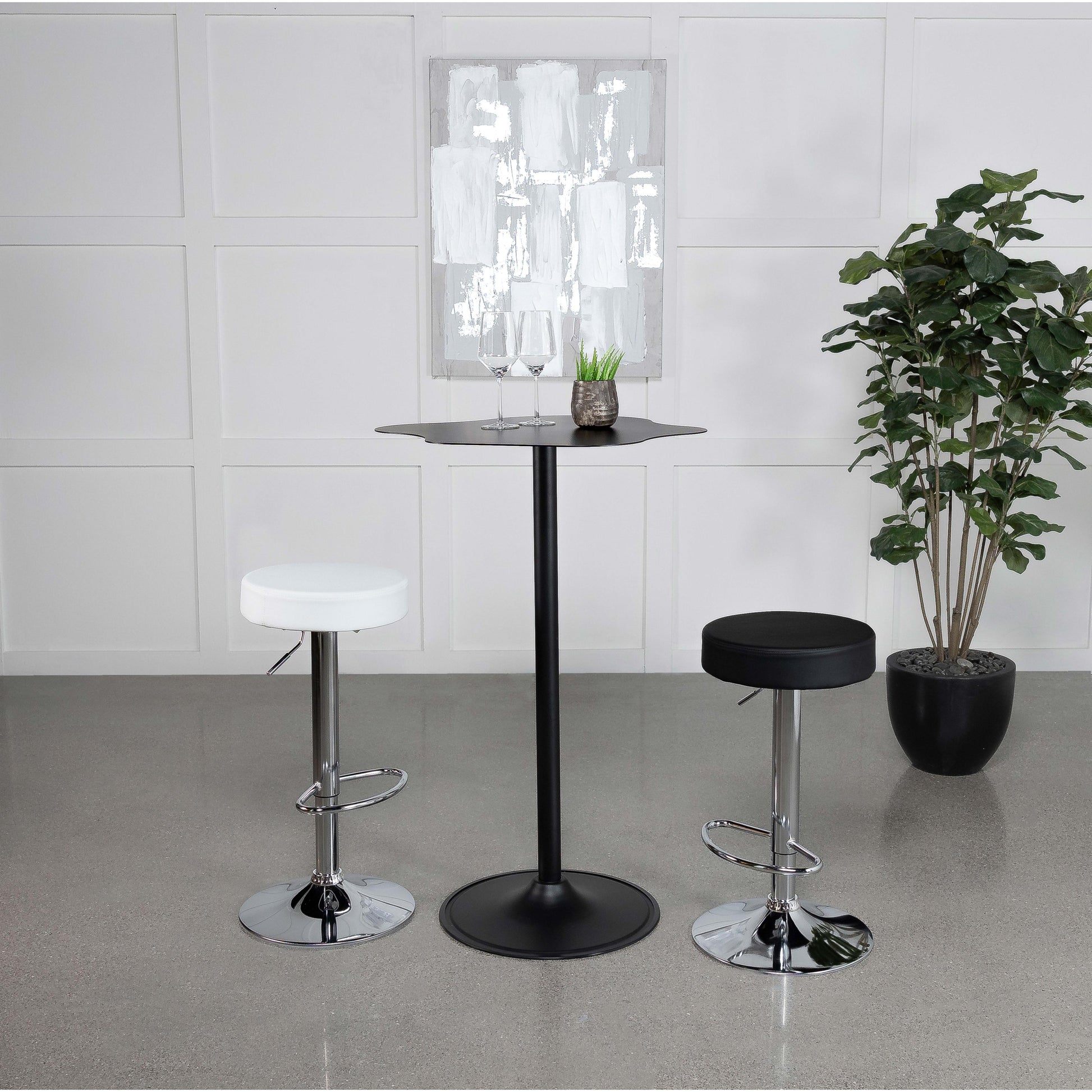  Coaster Furniture Keanu 182230 Curved 29-inch Cloud-Shaped Bistro Bar Table - Black IMAGE 2