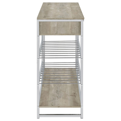 Coaster Furniture Melrose 182275 2-Drawer Home Bar Storage with Wine Rack - Grey IMAGE 8