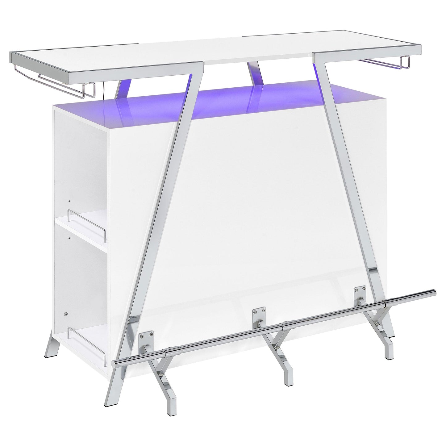 Coaster Furniture Araceli 182355 Freestanding LED Home Bar Cabinet - White High Gloss IMAGE 10