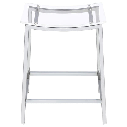 Coaster Furniture Jovani 182358 Acrylic Backless Counter Stool - Chrome IMAGE 3