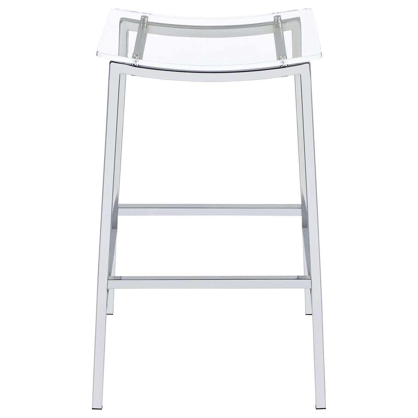 Coaster Furniture Jovani 182359 Acrylic Backless Bar Stool - Chrome IMAGE 2