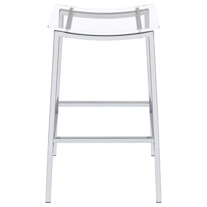 Coaster Furniture Jovani 182359 Acrylic Backless Bar Stool - Chrome IMAGE 2