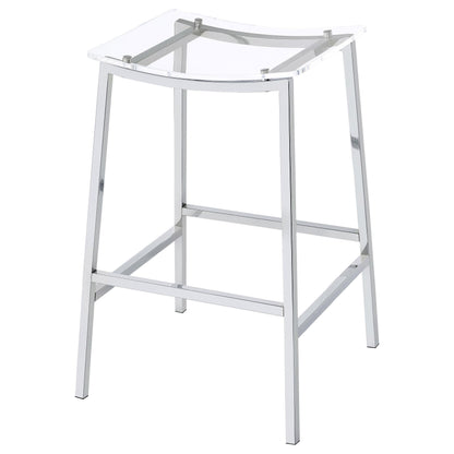 Coaster Furniture Jovani 182359 Acrylic Backless Bar Stool - Chrome IMAGE 3