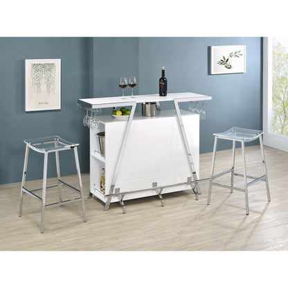 Coaster Furniture Jovani 182359 Acrylic Backless Bar Stool - Chrome IMAGE 6