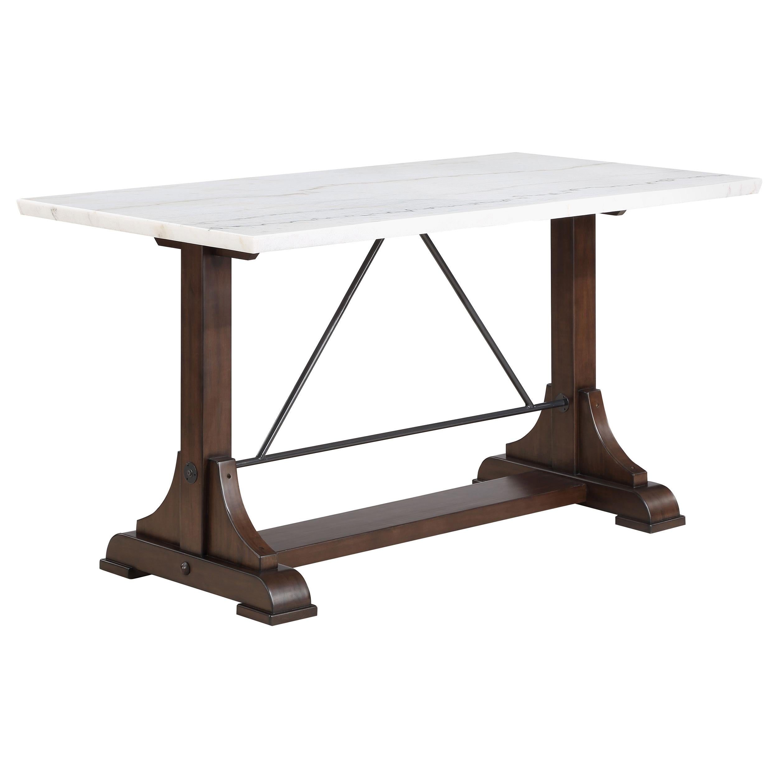 Coaster Furniture Aldrich 182438 66-inch Marble Top Counter Height Dining Table - White IMAGE 1