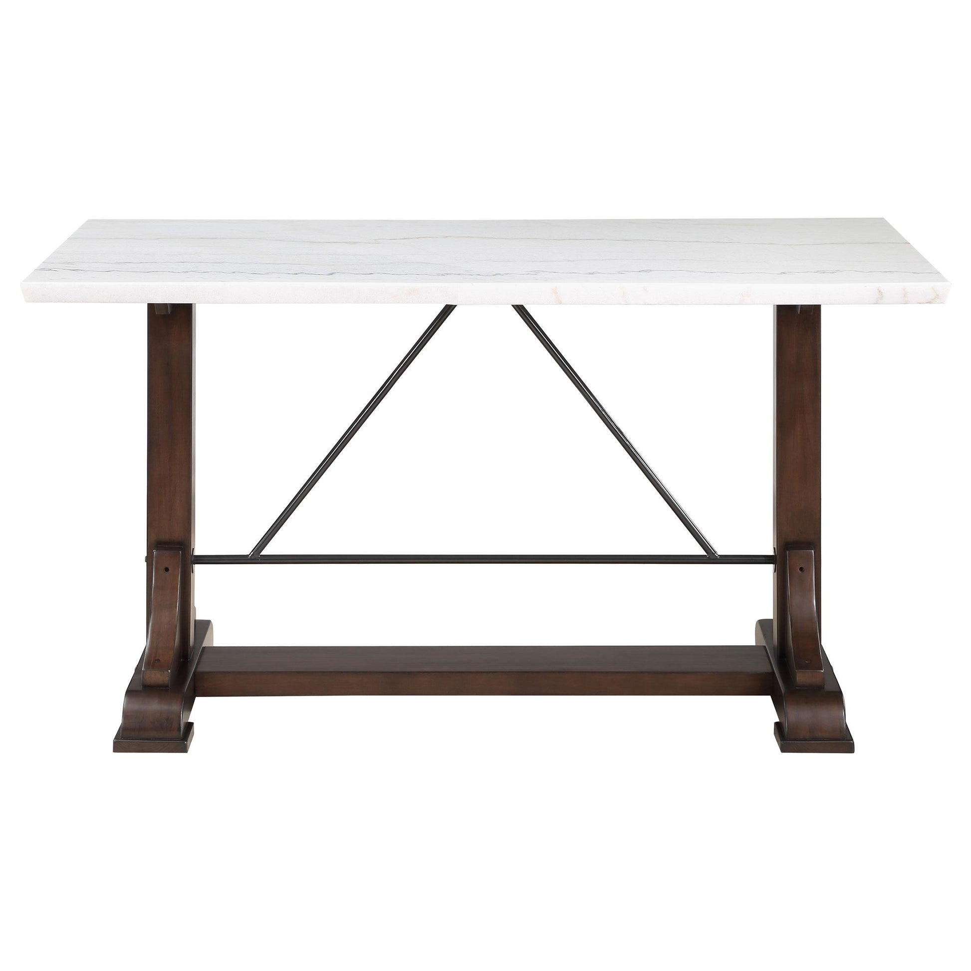 Coaster Furniture Aldrich 182438 66-inch Marble Top Counter Height Dining Table - White IMAGE 3