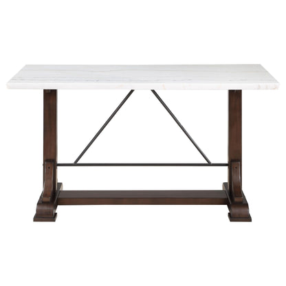 Coaster Furniture Aldrich 182438 66-inch Marble Top Counter Height Dining Table - White IMAGE 3