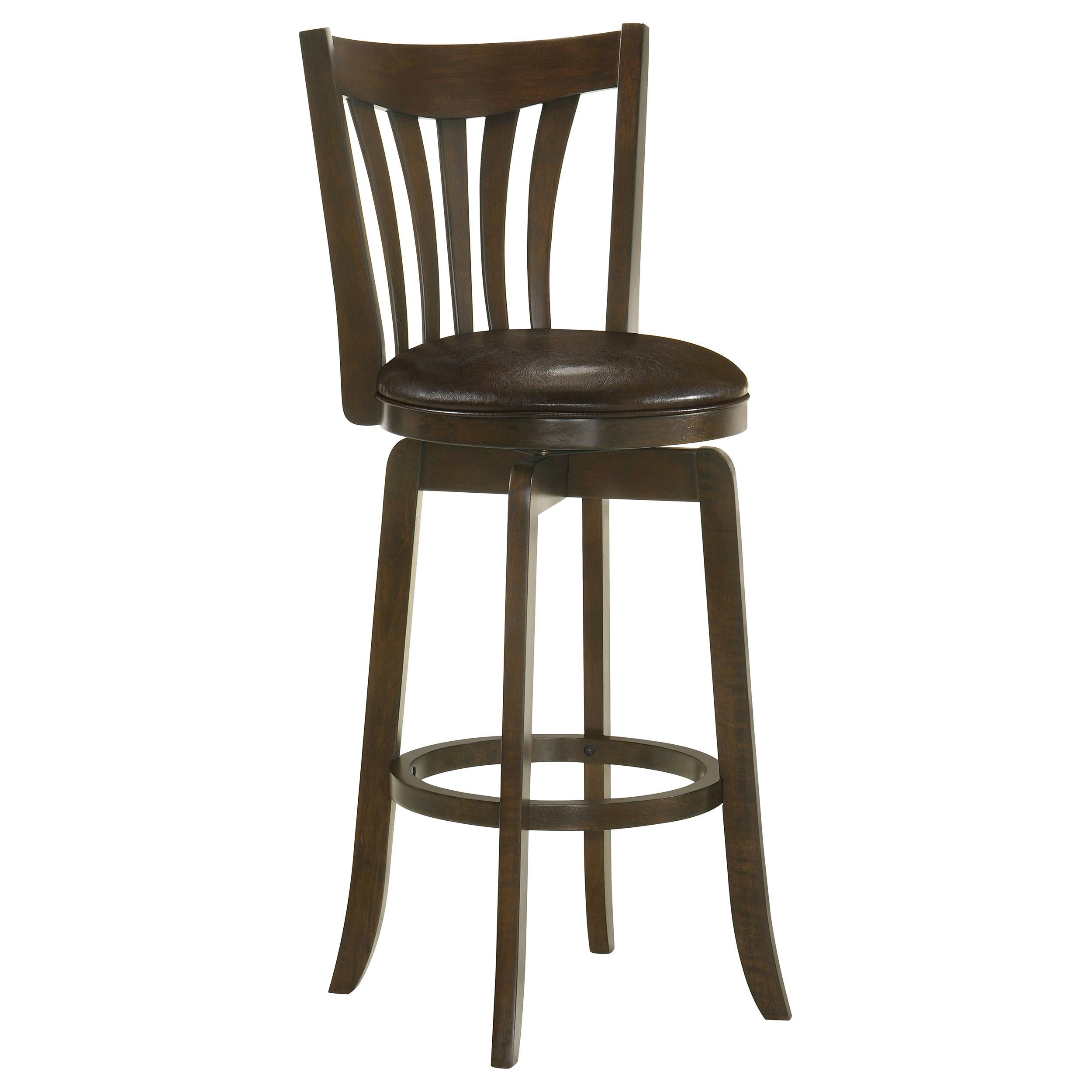 Coaster Furniture Lambert 182509 Wood Pub Height Swivel Bar Chair - Dark Cherry IMAGE 1