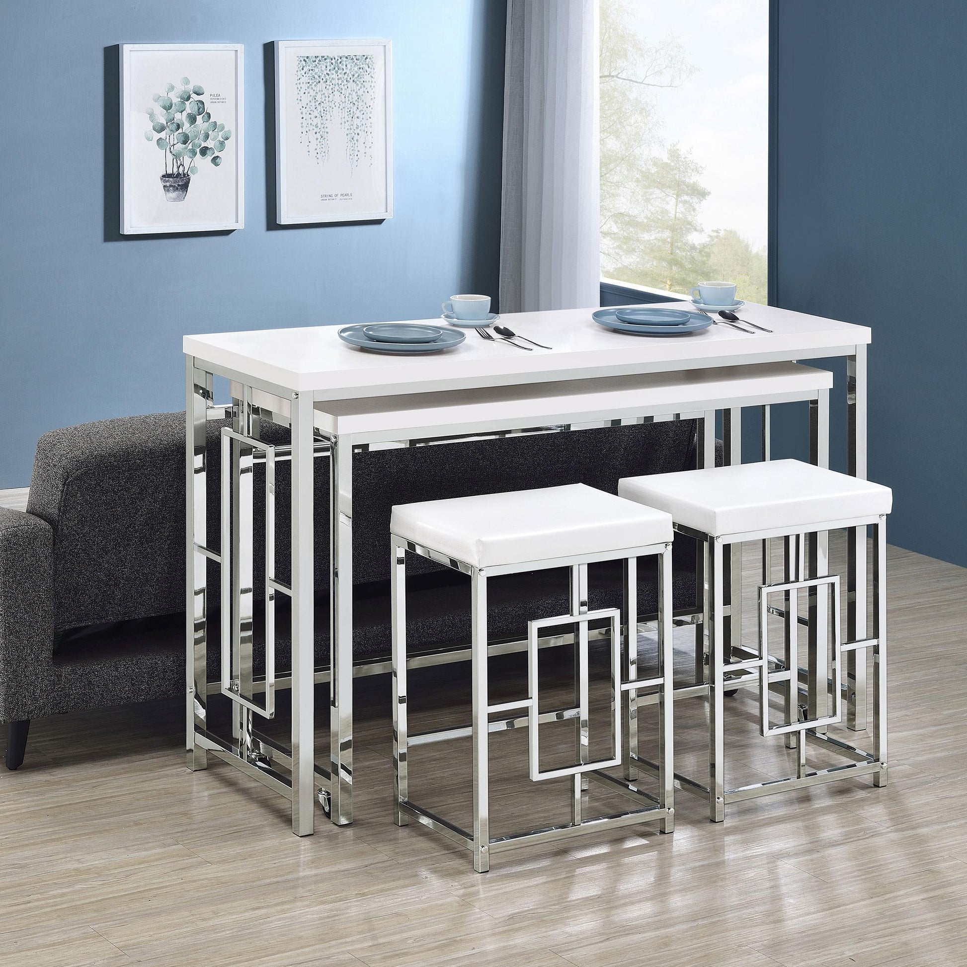 Coaster Furniture Jackson 182714 4-piece Multipurpose Counter Height Table Set - White IMAGE 18