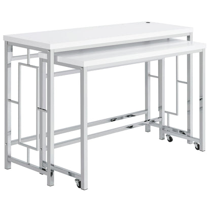 Coaster Furniture Jackson 182714 4-piece Multipurpose Counter Height Table Set - White IMAGE 3