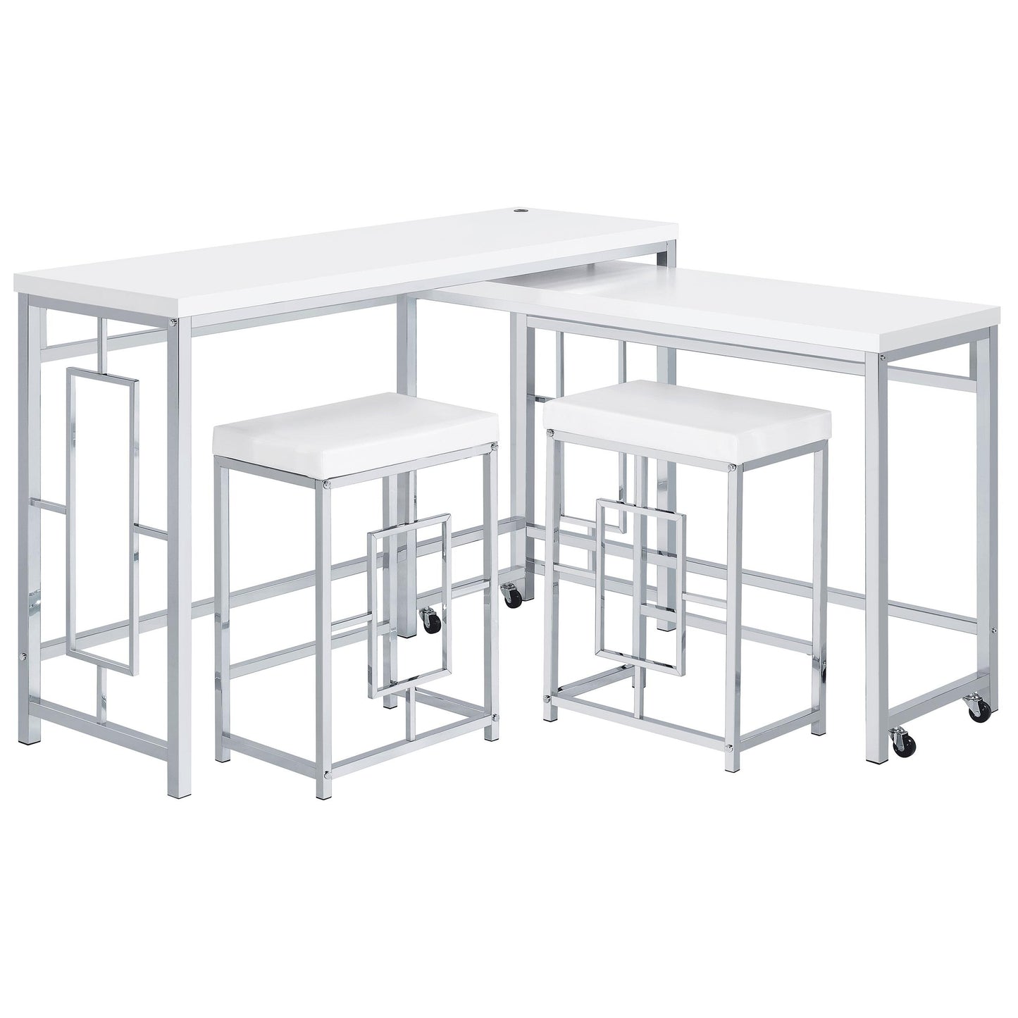 Coaster Furniture Jackson 182714 4-piece Multipurpose Counter Height Table Set - White IMAGE 4