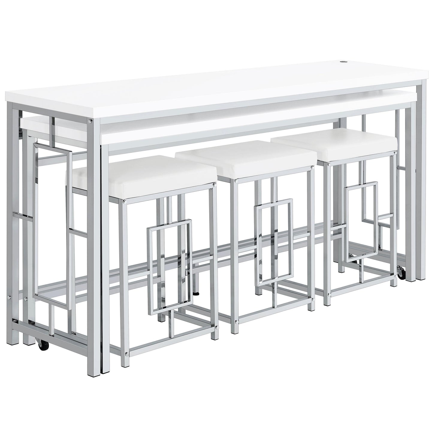 Coaster Furniture Jackson 182715 5-piece Multipurpose Counter Height Table Set - White IMAGE 1