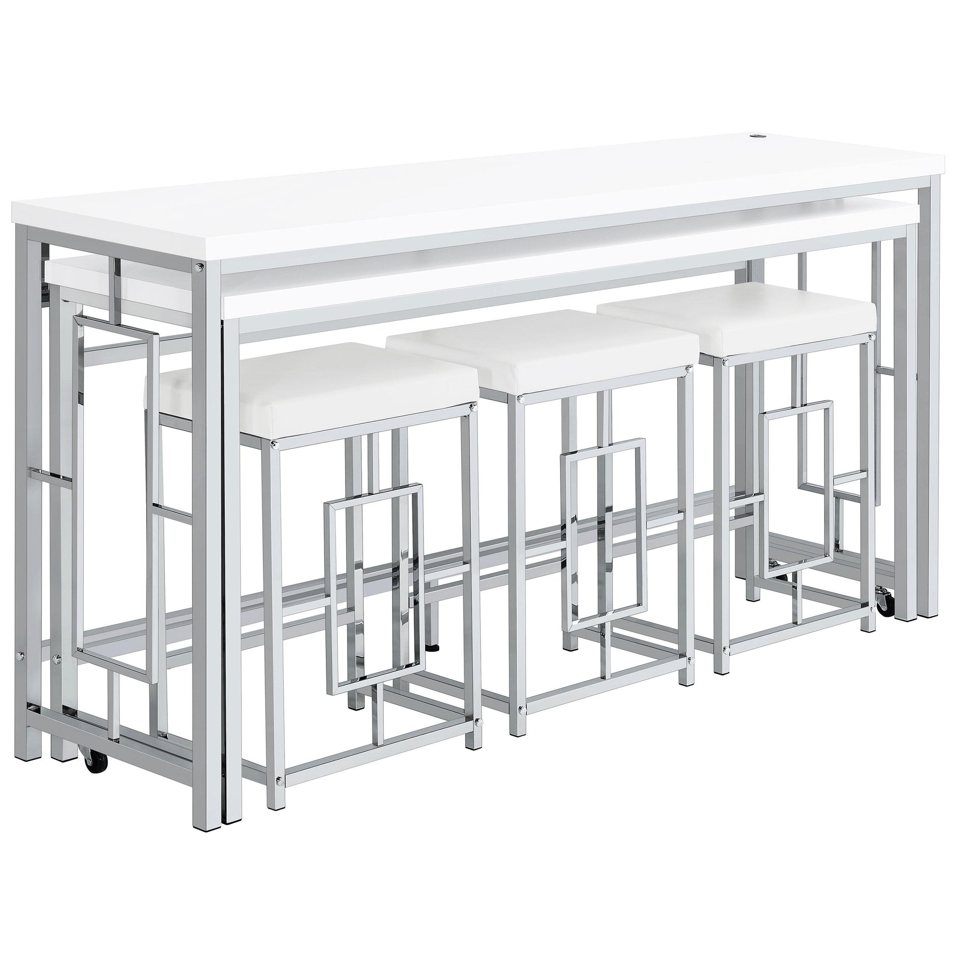 Coaster Furniture Jackson 182715 5-piece Multipurpose Counter Height Table Set - White IMAGE 1