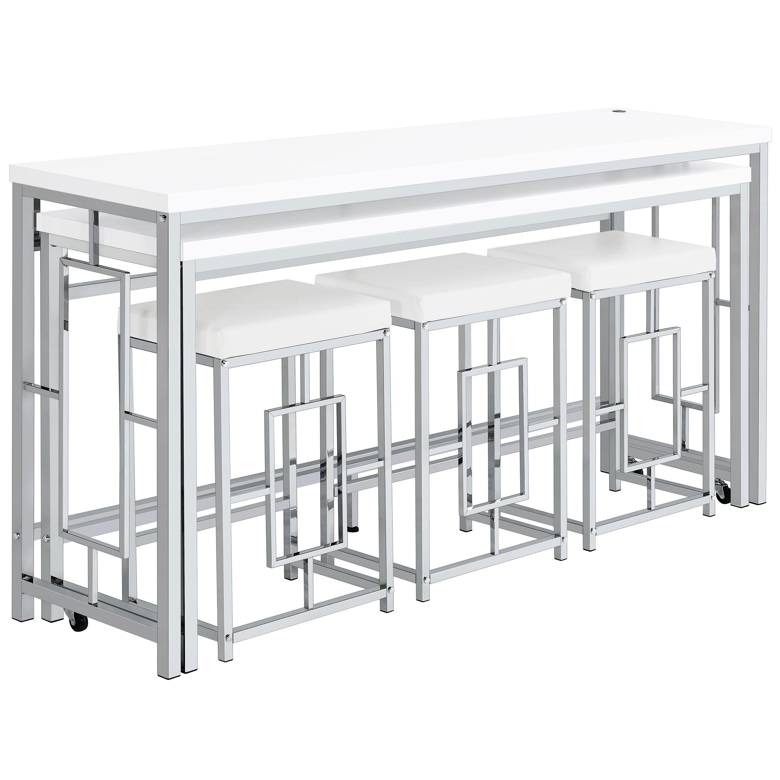 Coaster Furniture Jackson 182715 5-piece Multipurpose Counter Height Table Set - White IMAGE 1