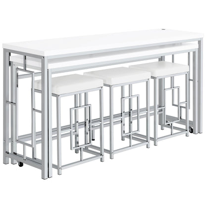 Coaster Furniture Jackson 182715 5-piece Multipurpose Counter Height Table Set - White IMAGE 1