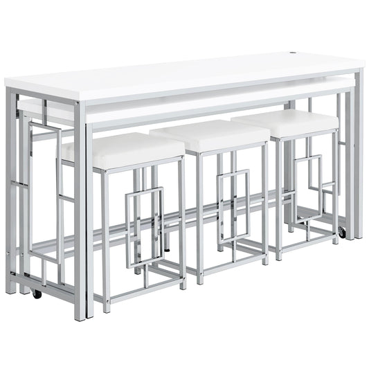 Coaster Furniture Jackson 182715 5-piece Multipurpose Counter Height Table Set - White IMAGE 1