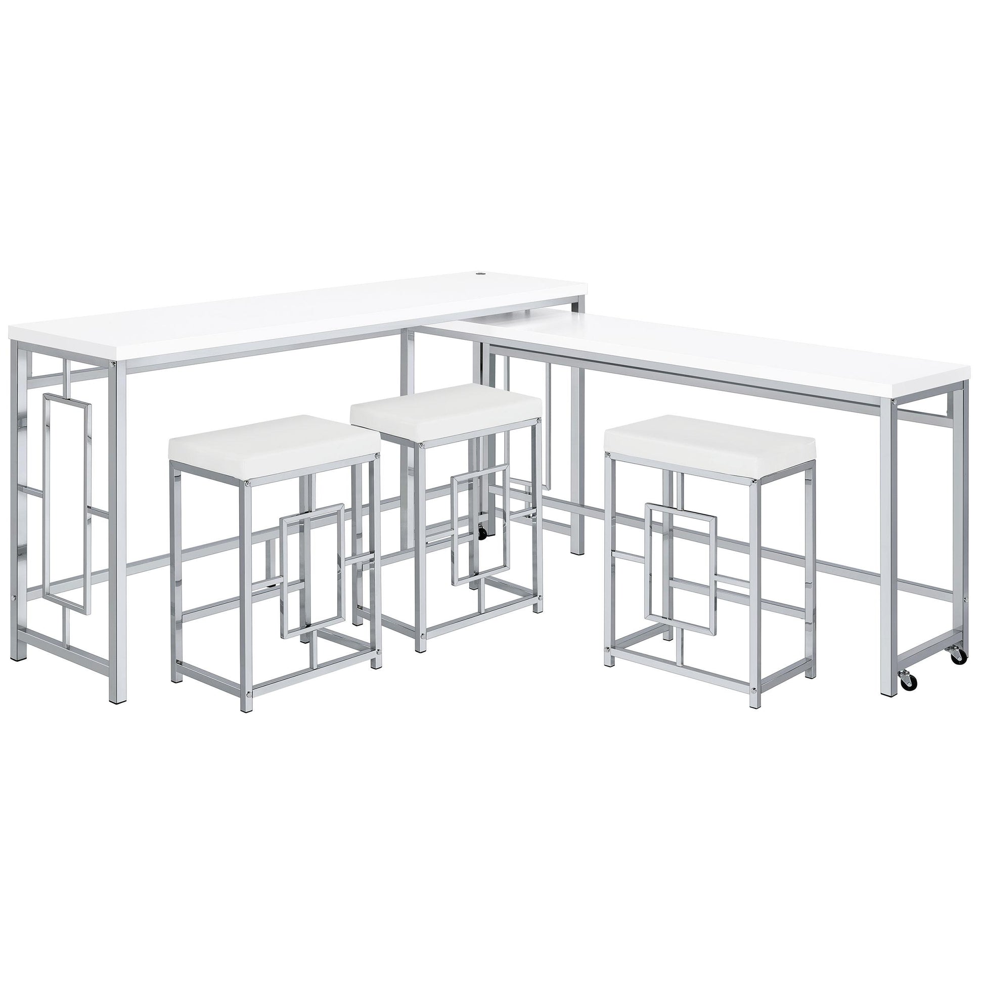 Coaster Furniture Jackson 182715 5-piece Multipurpose Counter Height Table Set - White IMAGE 4