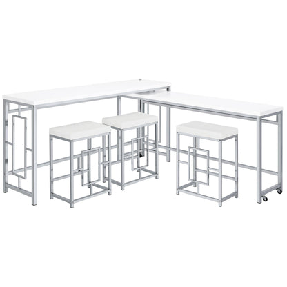 Coaster Furniture Jackson 182715 5-piece Multipurpose Counter Height Table Set - White IMAGE 4