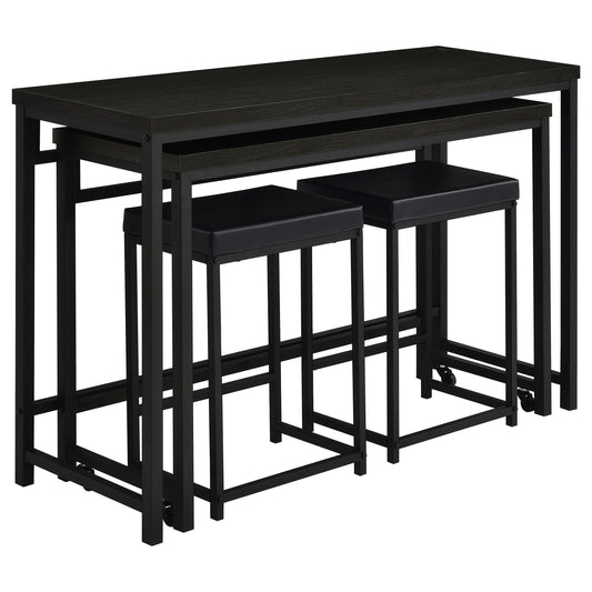 Coaster Furniture Hawes 182724 4-piece Multipurpose Counter Height Table Set - Black IMAGE 1