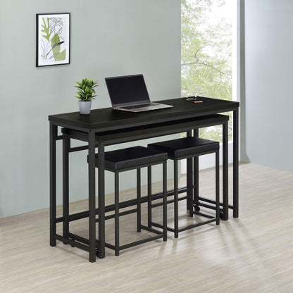 Coaster Furniture Hawes 182724 4-piece Multipurpose Counter Height Table Set - Black IMAGE 2