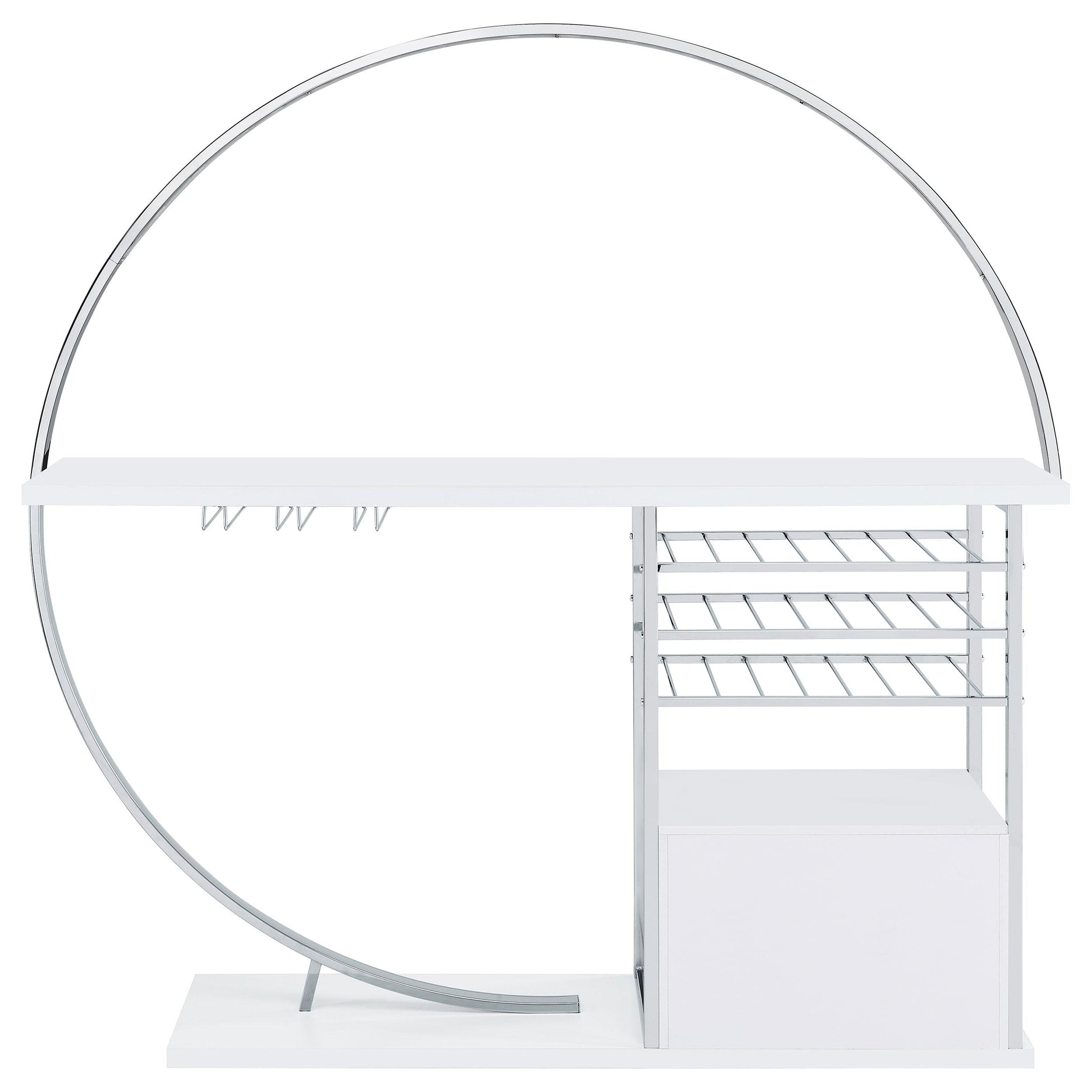 Coaster Furniture Risley 182798 2-door Circular LED Home Bar Cabinet - White High Gloss IMAGE 16