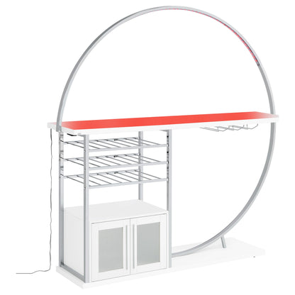 Coaster Furniture Risley 182798 2-door Circular LED Home Bar Cabinet - White High Gloss IMAGE 4