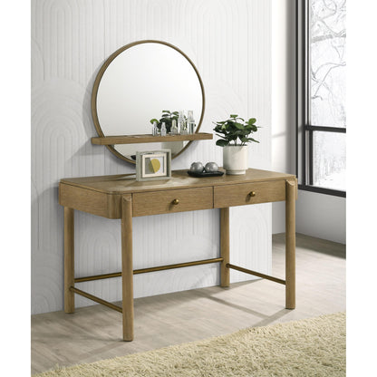 Coaster Furniture Arini 224308 Round Vanity Wall Mirror with Shelf - Sand Wash IMAGE 4