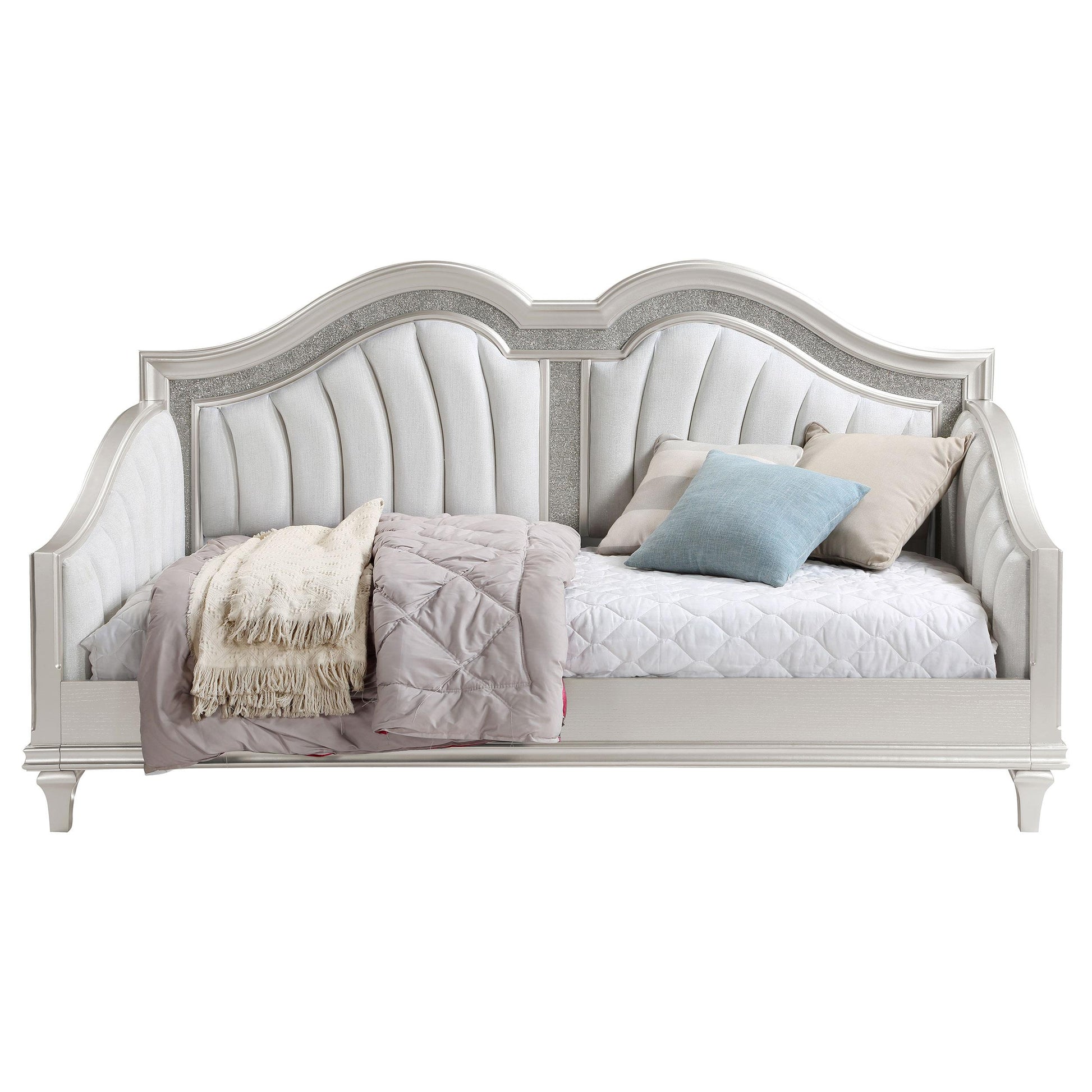 Coaster Furniture Evangeline 360121 Upholstered Twin DayBed - Silver Oak IMAGE 5