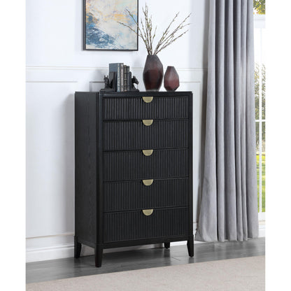 Coaster Furniture Brookmead 224715 5-Drawer Bedroom Chest - Black IMAGE 2