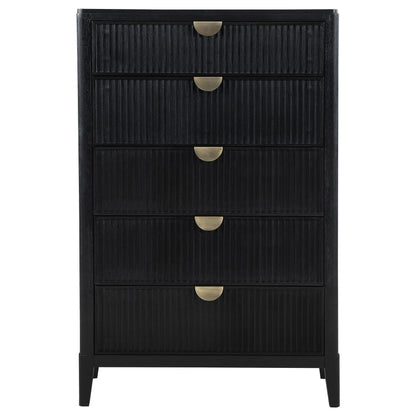 Coaster Furniture Brookmead 224715 5-Drawer Bedroom Chest - Black IMAGE 3
