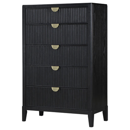 Coaster Furniture Brookmead 224715 5-Drawer Bedroom Chest - Black IMAGE 4