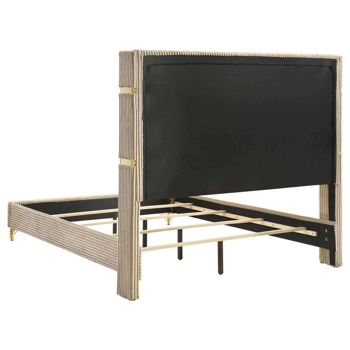  Coaster Furniture Lucia 224731Q 61-inch Upholstered Queen Wingback Bed - Beige IMAGE 3