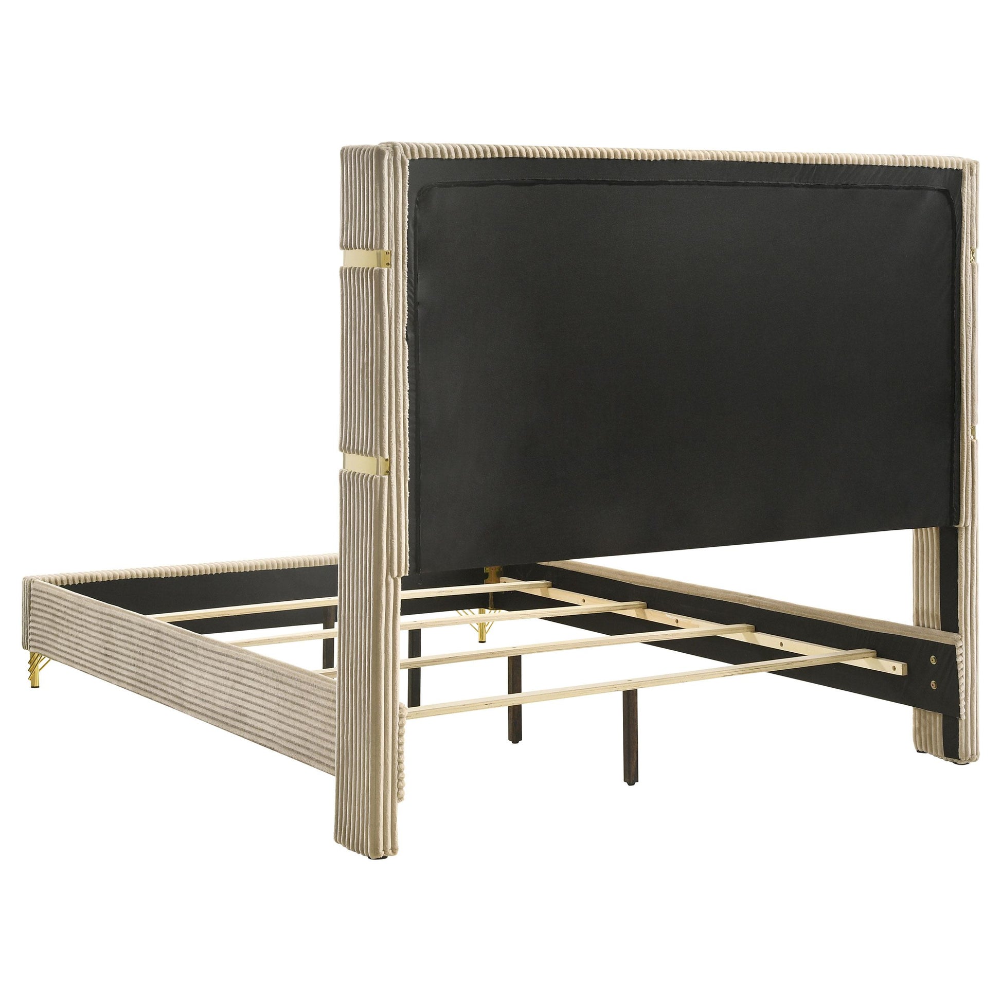  Coaster Furniture Lucia 224731Q 61-inch Upholstered Queen Wingback Bed - Beige IMAGE 3