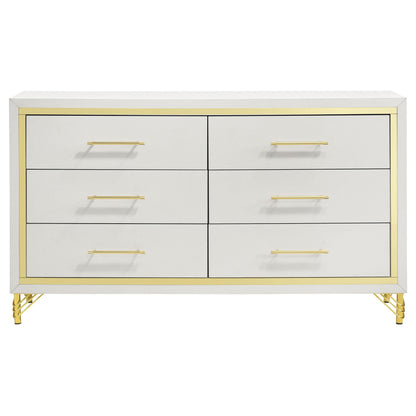 Coaster Furniture Lucia 224733 6-Drawer Dresser Cabinet - White IMAGE 3