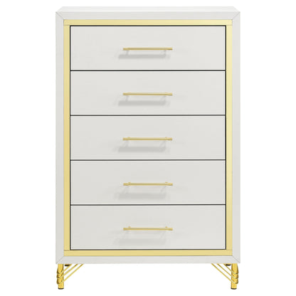 Coaster Furniture Lucia 224735 5-Drawer Bedroom Chest of Drawers - White IMAGE 3
