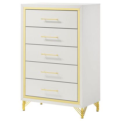 Coaster Furniture Lucia 224735 5-Drawer Bedroom Chest of Drawers - White IMAGE 4