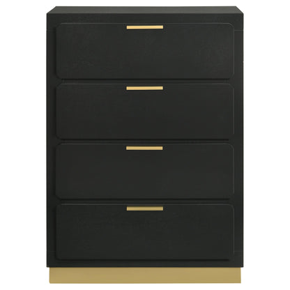  Coaster Furniture Caraway 224785 4-Drawer Bedroom Chest - Black IMAGE 3