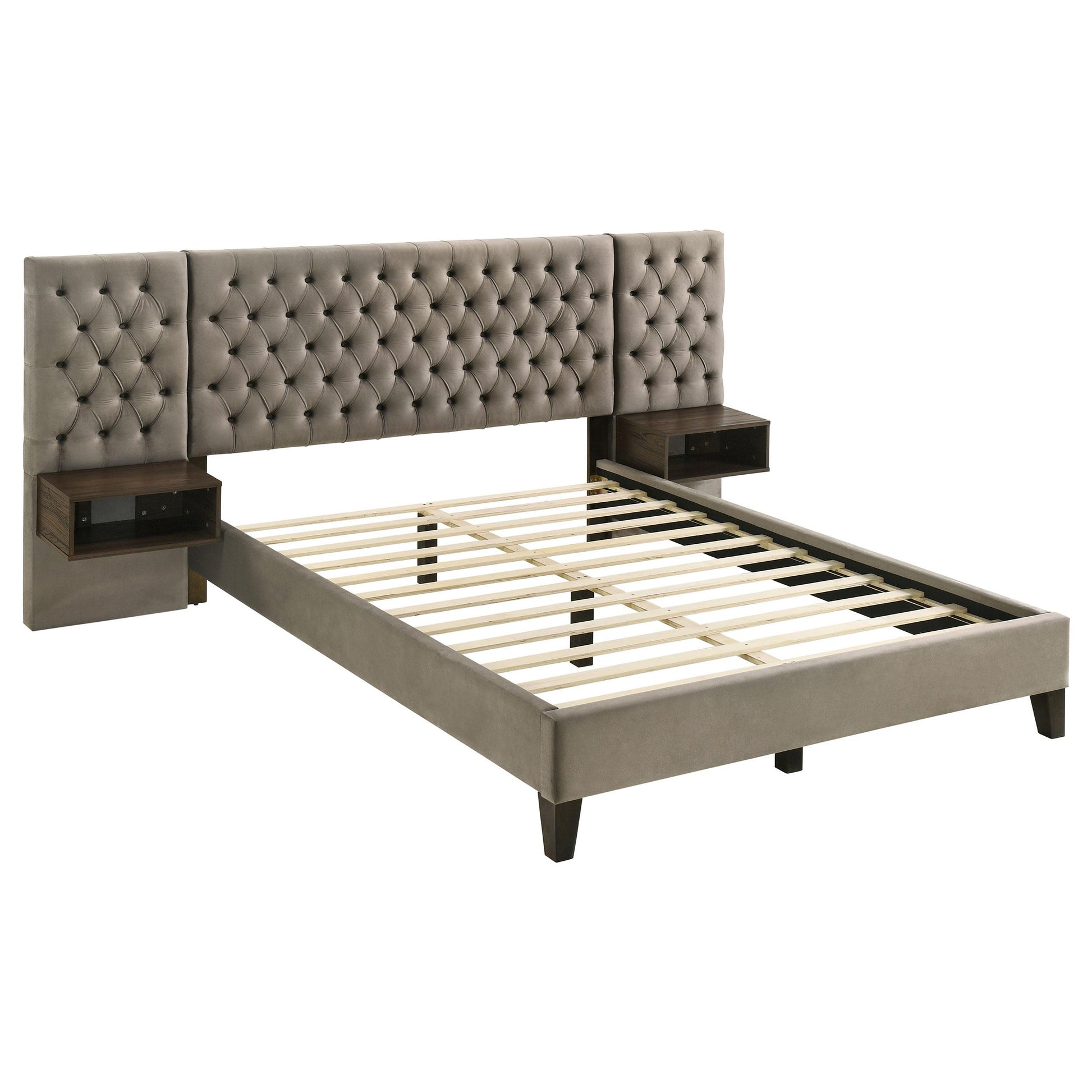 Coaster Furniture Marley 300833Q Upholstered Queen Wall Panel Bed - Light Brown IMAGE 4