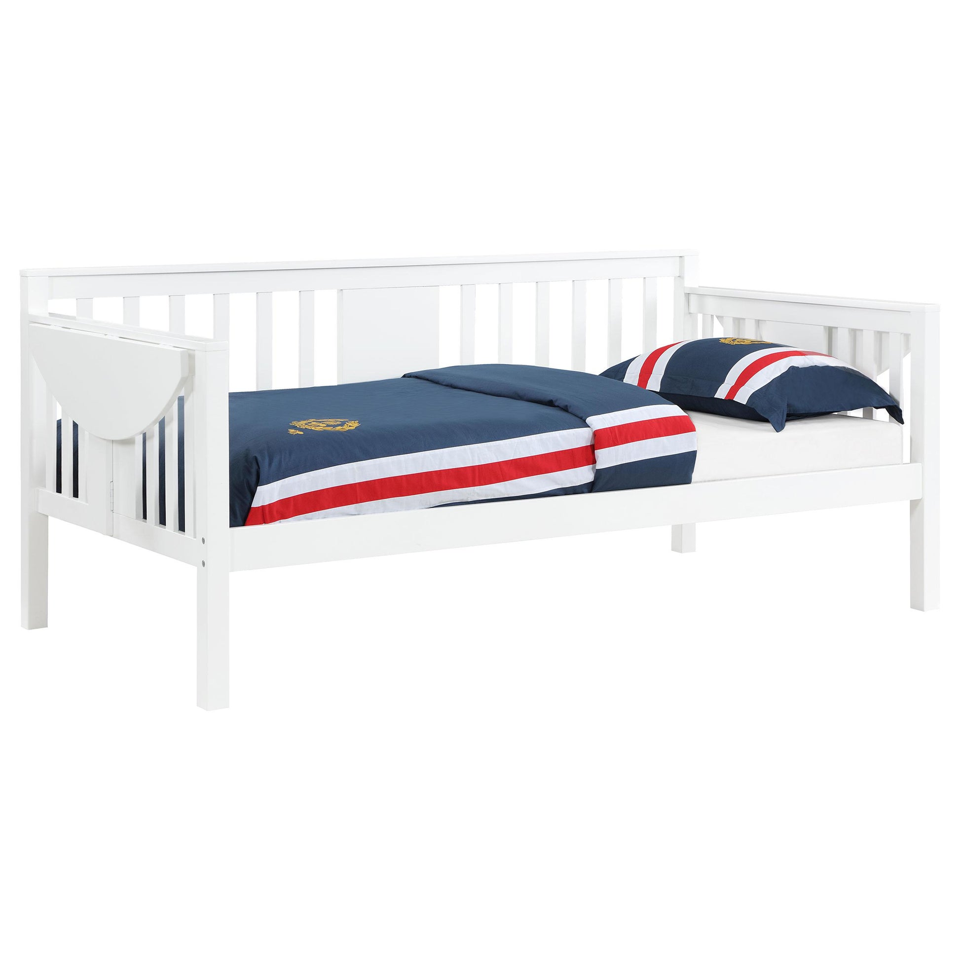 Coaster Furniture Bethany 300837 Wood Twin Daybed with Drop-down Tables - White IMAGE 3