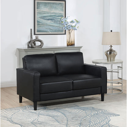  Coaster Furniture Ruth 508362 Upholstered Track Arm Loveseat - Black IMAGE 2